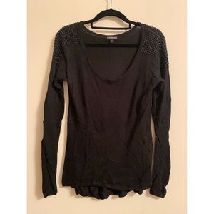 Express black shoulder studded sweater